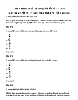 Giải Toán 8 Bài tập cuối chương VIII | Kết nối tri thức