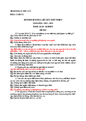 Đề thi kiểm tra giữa kì 1 - Triết học Mác - Lênin | Trường Đại học Mở Thành phố Hồ Chí Minh