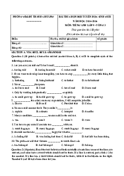 Phòng GD&ĐT Thanh Chương bài thi chọn đội tuyển học sinh giỏi năm học 2015-2016 môn Tiếng Anh lớp 9 vòng 3