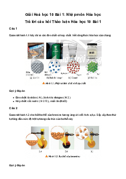 Hoá học 10 Bài 1: Nhập môn Hóa học Chân Trời Sáng Tạo