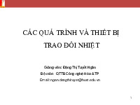 Chương 2: Đun nóng – Làm Nguội – Ngưng tụ | Bài giảng môn Quá trình thiết bị | Đại học Bách khoa hà nội