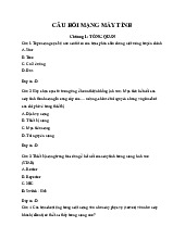 Câu hỏi và đáp án Mạng Máy Tính | Đại học Kinh tế kỹ thuật công nghiệp