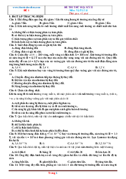 Bộ đề thi Vật lý 11 học kỳ 2 năm học 2020-2021 (có đáp án)