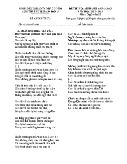 Đề thi học sinh giỏi ngữ văn 10 cụm trường Sơn Đông 2022-2023 (Có đáp án)