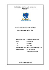 Báo cáo thực tập tốt nghiệp | Trường Đại học Nguyễn Tất Thành