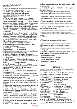 Đề cương ôn tập Tiếng Anh 10 HK1 Smart World
