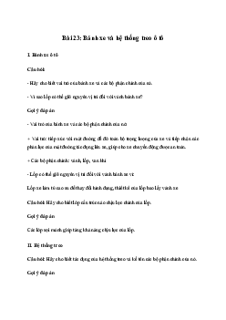 Giải Công nghệ 11 Bài 23: Bánh xe và hệ thống treo ô tô | Kết nối tri thức