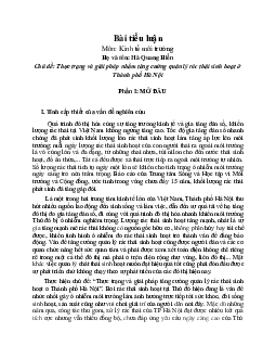 Tiểu luận Thực trạng và giải pháp nhằm tăng cường quản lý rác thải sinh hoạt ở Thành phố Hà Nội.pdf