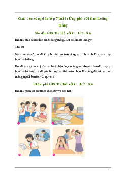 Giải GDCD 7 Bài 6: Ứng phó với tâm lí căng thẳng | Kết nối tri thức