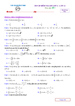 TOP6 đề ôn tập kiểm tra giữa kỳ 2 Toán 12 có đáp án và lời giải chi tiết