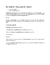 Giải SGK Vật lí 12 Kết nối tri thức Bài 3: Nhiệt độ. Thang nhiệt độ – nhiệt kế