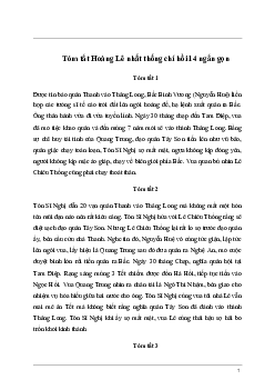 Tóm tắt hồi thứ 14 Hoàng Lê Nhất thống chí của Ngô Gia văn phái (15 mẫu) Ngữ Văn 8 | Kết nối tri thức