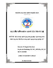 Vai trò của cách mạng công nghiệp và phương thức thích ứng của Việt Nam trong cách mạng công nghiệp 4.0? | Bài tập lớn môn Hệ thống thông tin quản lý