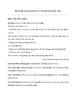 Đề thi Ngữ văn lớp 6 giữa học kì 1 Kết nối tri thức - Đề 1