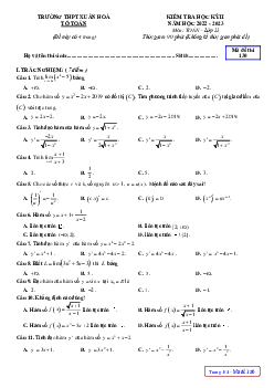Đề học kỳ 2 Toán 11 năm 2022 – 2023 trường THPT Xuân Hòa – Vĩnh Phúc