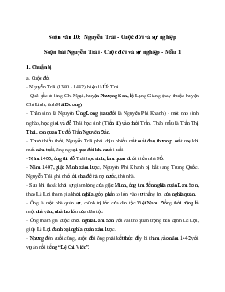 Soạn bài Nguyễn Trãi - Cuộc đời và sự nghiệp - Cánh diều 10