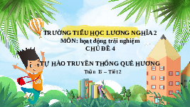 Giáo án điện tử Hoạt động trải nghiệm 3 Tuần 15 Chân trời sáng tạo: Tự hào truyền thống quê hương