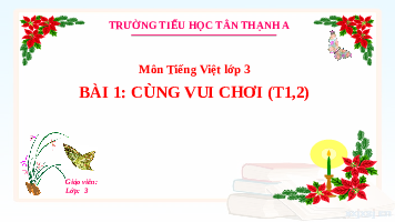 Giáo án điện tử Tiếng việt 3 Bài 8 Cánh diều: Chia sẻ và đọc: Cùng vui chơi