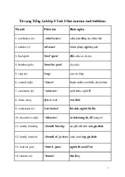 Giải Tiếng Anh 8 Unit 5: Từ vựng | Kết nối tri thức