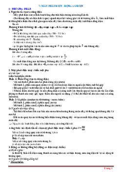 Phương pháp giải toán Máy phát điện-động cơ điện