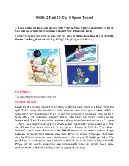 Skills 2 Unit 10 lớp 9 Space Travel