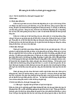 Đề cương ôn thi kiểm tra đánh giá trong giáo dục | Đại học Sư Phạm Hà Nội