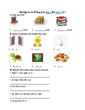 Bài tập ôn hè Tiếng Anh lớp 1 lên lớp 2 số 3