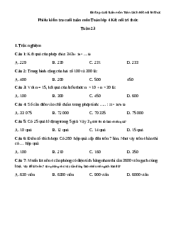 Bài tập cuối tuần Toán lớp 4 Kết nối tri thức - Tuần 23 (Nâng cao)