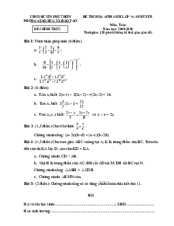 Đề học sinh giỏi huyện Toán 7 năm 2009 – 2010 phòng GD&ĐT Phú Thiện – Gia Lai