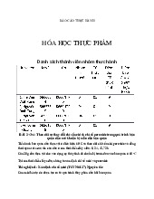 Báo cáo thực hành môn Hóa học thực phẩm - Học viện nông nghiệp Việt Nam