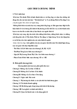 Giáo trình môn lý thuyết tài chính tiền tệ