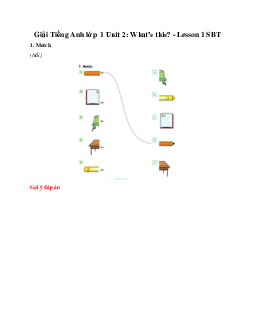 Giải Tiếng Anh lớp 1 Unit 2: What’s this? - Lesson 1 SBT | Family & Friends