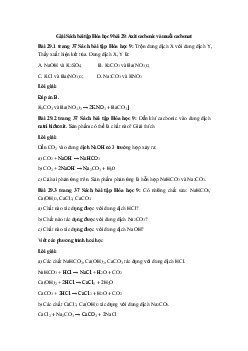 Giải Sách bài tập Hóa học 9 bài 29