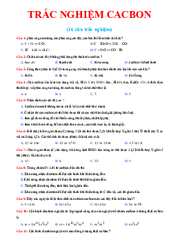 Bài tập trắc nghiệm bài cacbon (có đáp án)