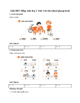 Giải SBT Tiếng Anh lớp 1 Unit 1 In the school playground | Global Success