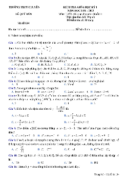Đề giữa kỳ 1 Toán 11 năm 2021 – 2022 trường chuyên Lê Quý Đôn – Khánh Hòa