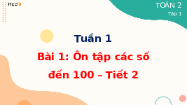 Giáo án điện tử Toán 2 Bài 1 Cánh diều: Ôn tập các số đến 100