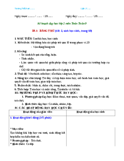Giáo án Toán 2 sách Chân trời sáng tạo | Tuần 9 | Tiết 2