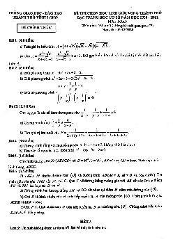 Đề chọn học sinh giỏi Toán THCS năm 2020 – 2021 phòng GD&ĐT thành phố Vĩnh Long