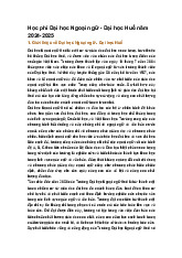 Học phí Đại học Ngoại ngữ - Đại học Huế năm 2024-2025