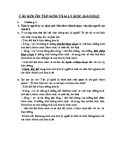 Câu hỏi ôn tập môn tâm lý học giáo dục│Đại học Sư phạm Hà Nội