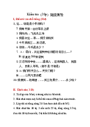 Đề kiểm tra trình độ mức độ dễ môn Tiếng Trung | Đại Học Hà Nội