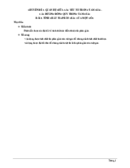 Chuyên đề tính chất tia phân giác của một góc