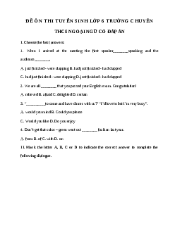 Đề thi thử vào lớp 6 môn Tiếng Anh trường THCS Ngoại Ngữ năm học 2024-2025 (Đề số 7)