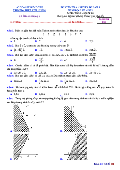 Đề kiểm tra Toán 10 lần 1 năm 2022 – 2023 trường THPT Văn Giang – Hưng Yên