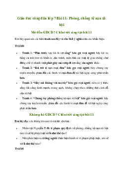 Giải giáo dục công dân 7 Bài 11: Phòng, chống tệ nạn xã hội | Chân trời sáng tạo