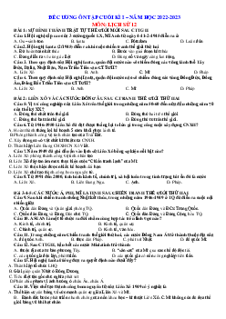 Đề cương ôn tập học kỳ 1 Lịch Sử 12 năm 2022-2023