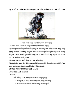 Lịch sử 10 bài 31: Cách mạng tư sản Pháp cuối thế kỉ XVIII