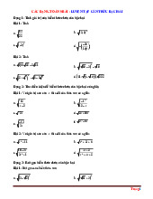 Các Dạng Toán 9 Luyện Tập Bài 1 Căn Bậc Hai Có Lời Giải