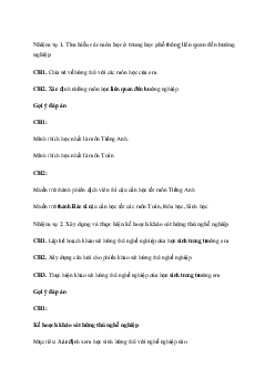 Hoạt động trải nghiệm 8: Xây dựng kế hoạch học tập theo hứng thú nghề nghiệp - Chân trời sáng tạo